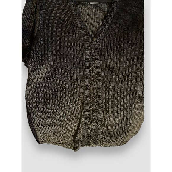 Vtg Sag Harbor Woman’s Cardigan Sz Lg Black Knit 1-Button Closure SS NWT - Picture 6 of 8